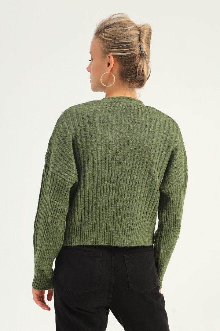 Buttoned Cardigan Khaki