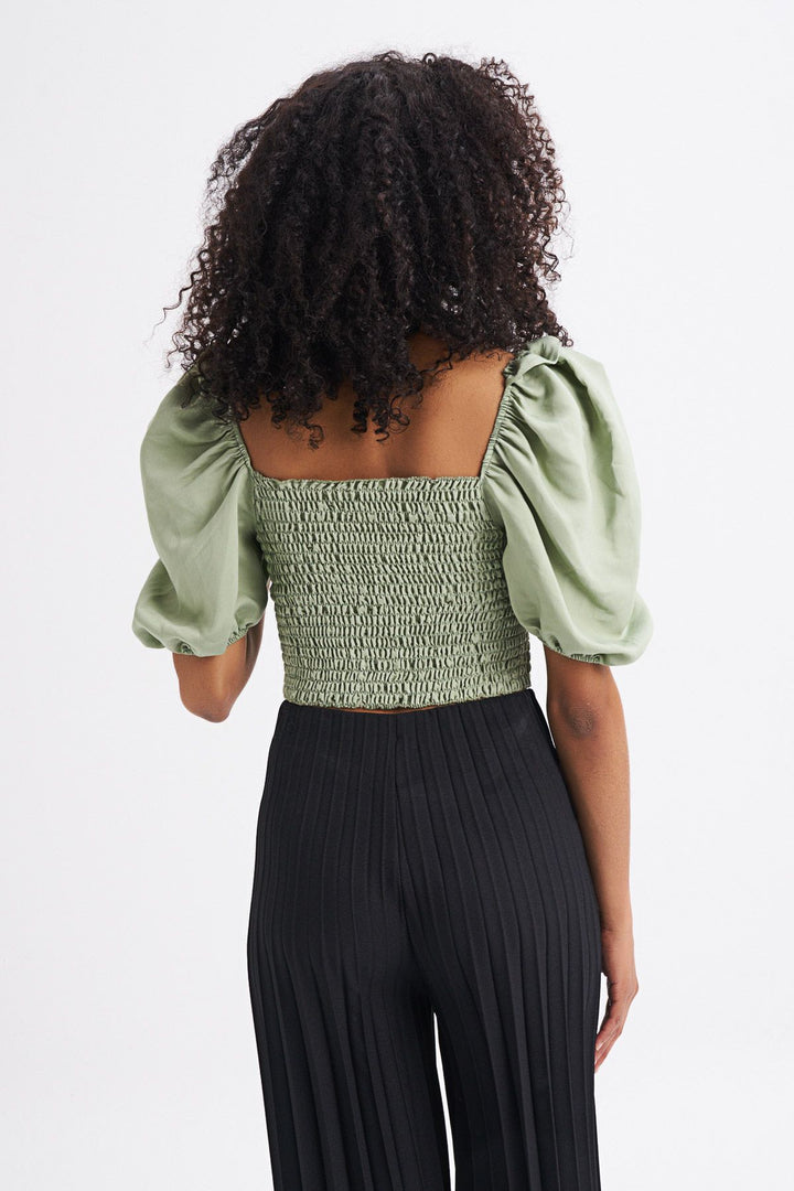 Balon Kol Gipeli Bluz Mint