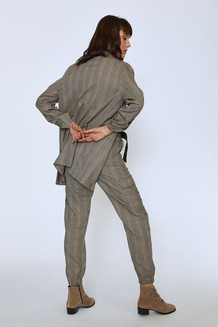 Patterned Long Jacket Gray