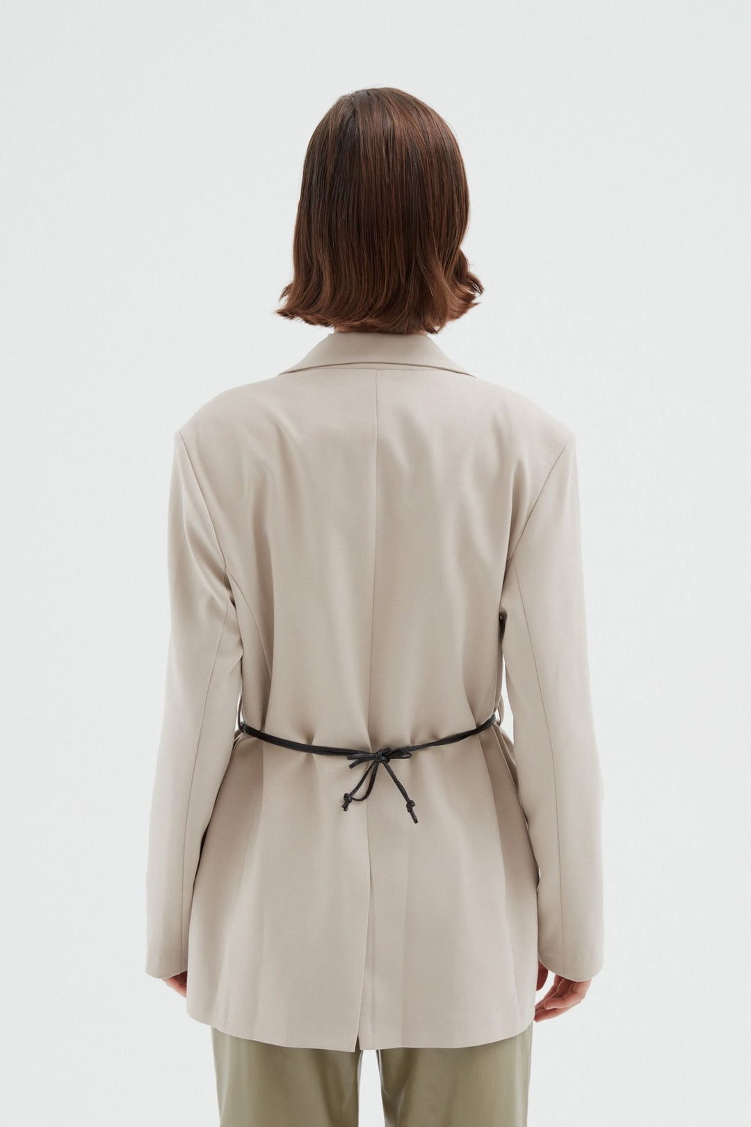 Belt Bag Blazer Jacket Stone