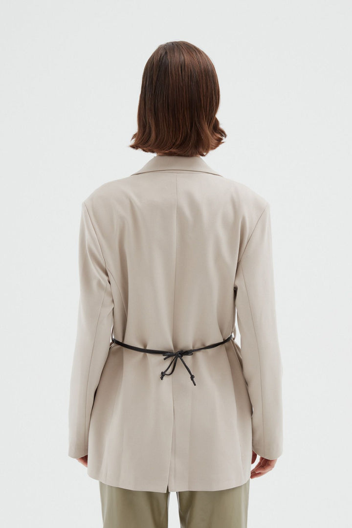 Belt Bag Blazer Jacket Stone