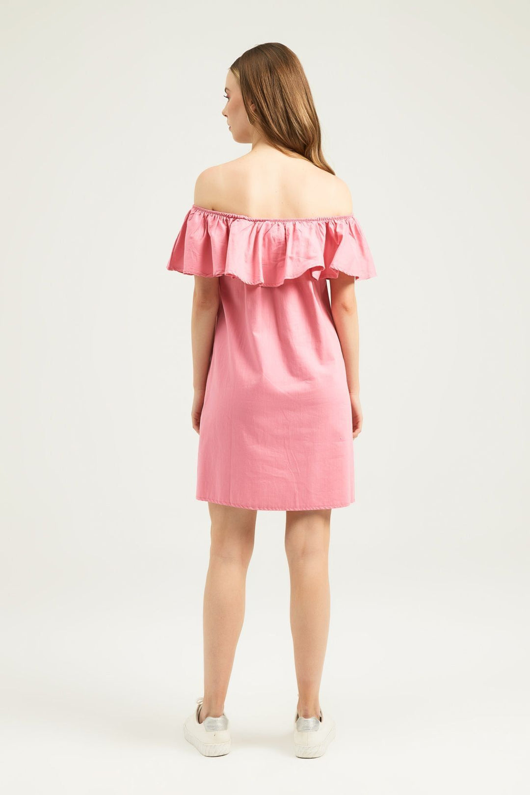 Ruffle Mini Dress Candy Pink
