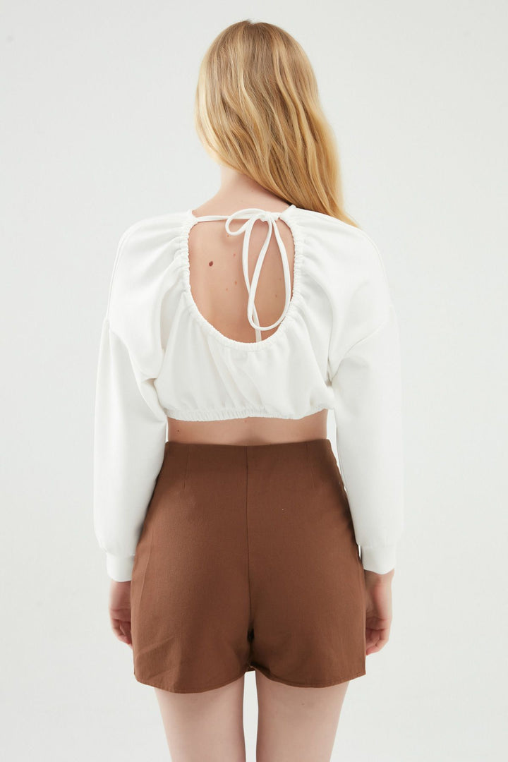 Wrapped Short Skirt Brown