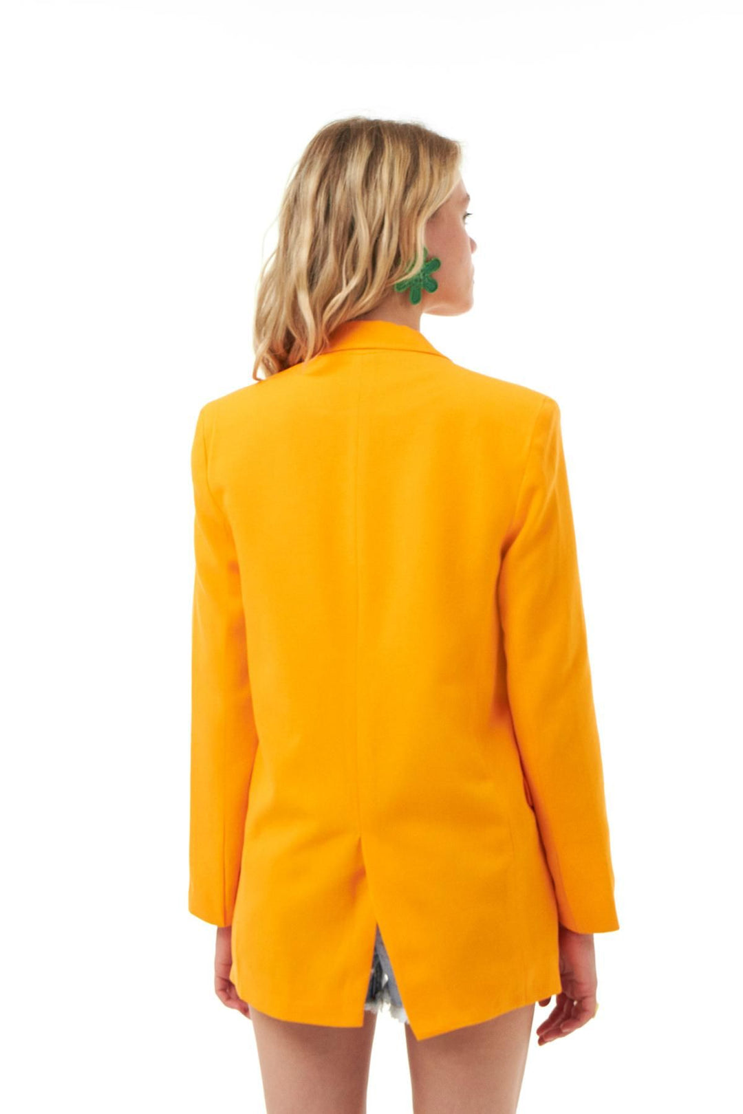 Keten Blazer Ceket Turuncu