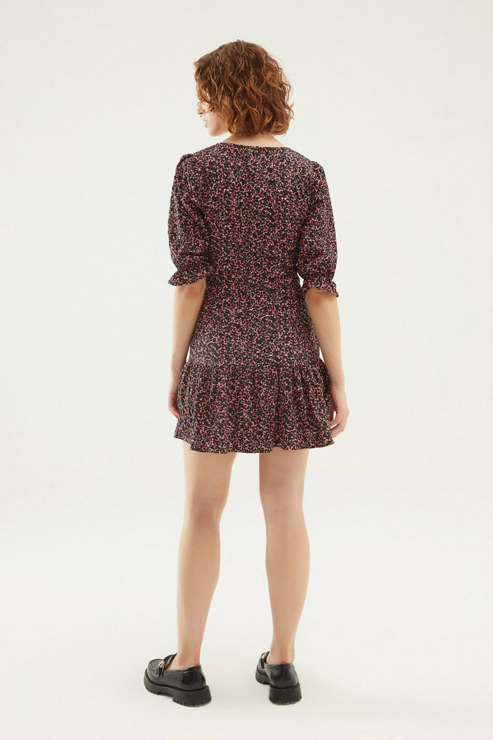 Floral Mini Dress Black
