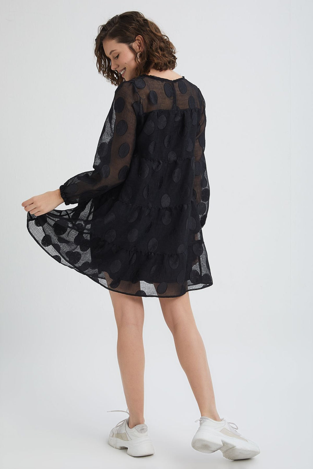 Big Polka Dot Tulle Dress Black