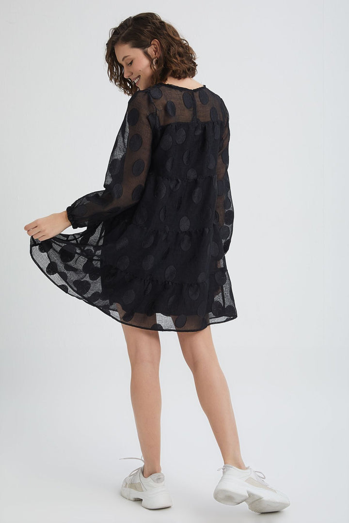 Big Polka Dot Tulle Dress Black