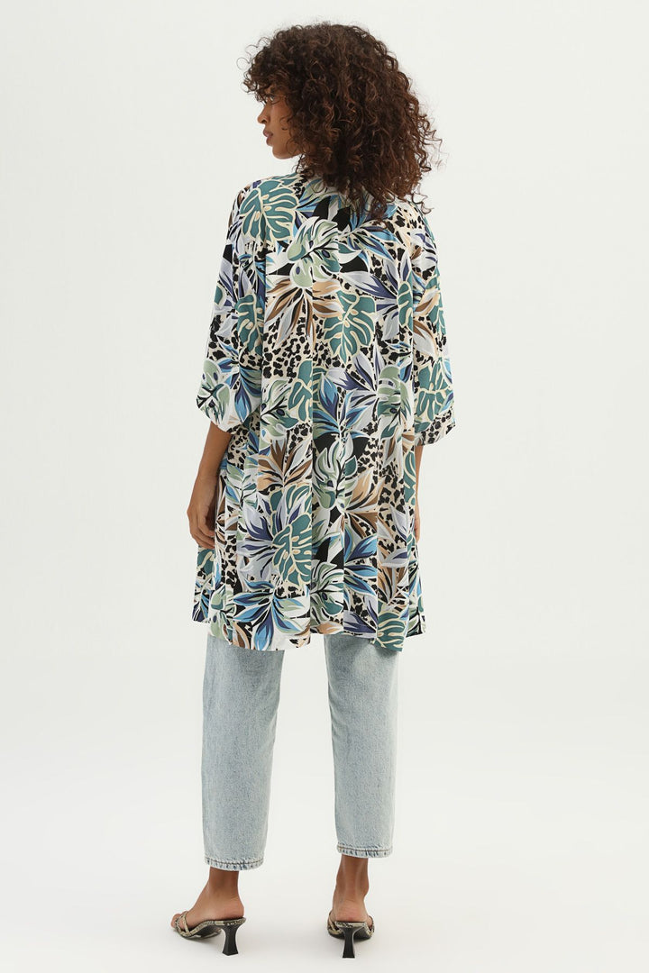 Patterned Kimono Khaki