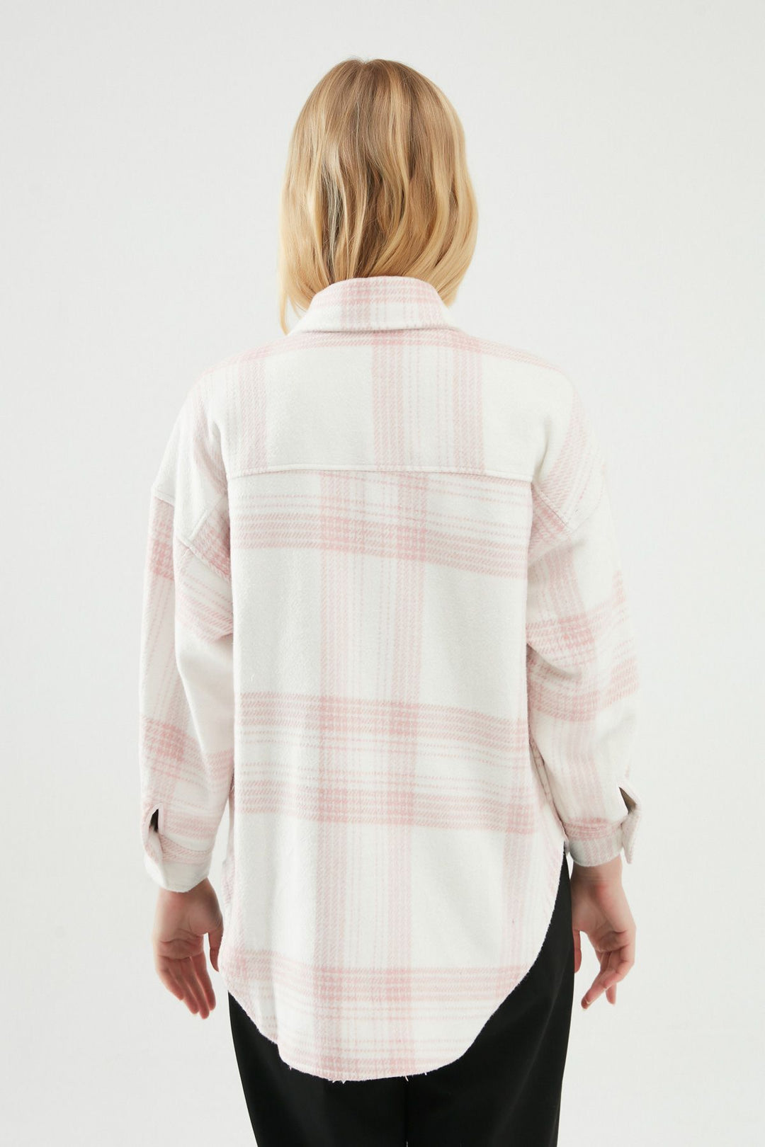 Striped Big Pocket Shirt Pink
