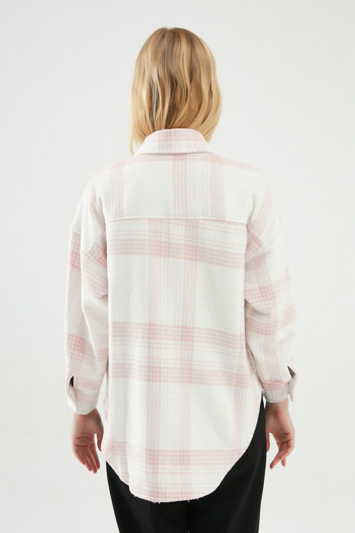 Striped Big Pocket Shirt Pink