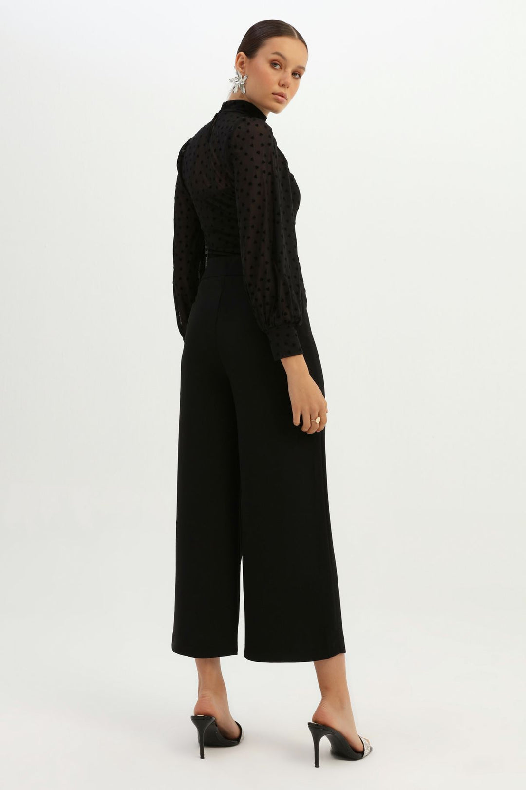High Waist Wide Leg Trousers Black