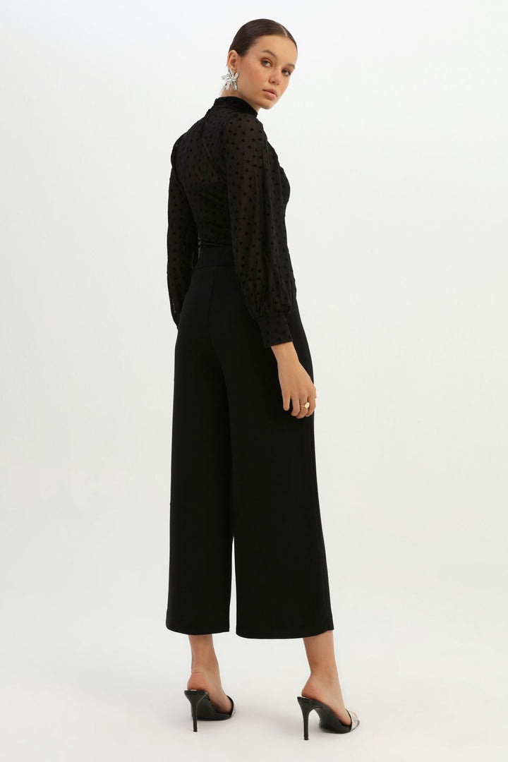 High Waist Wide Leg Trousers Black