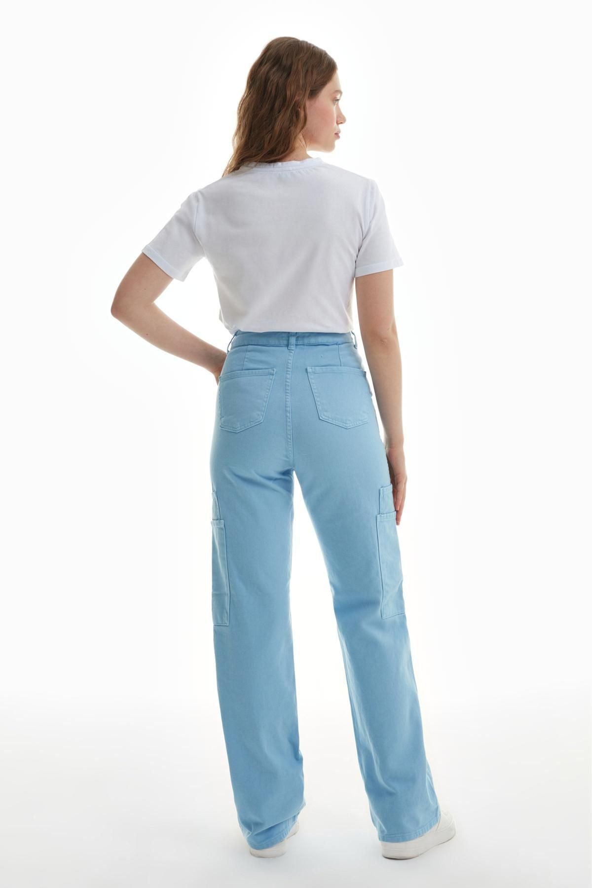 Pocket Detailed Cargo Pants Blue