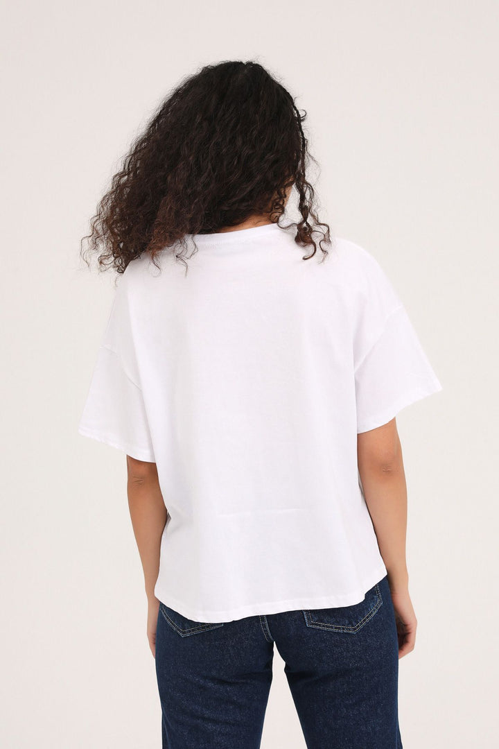 Printed Crop T-Shirt White