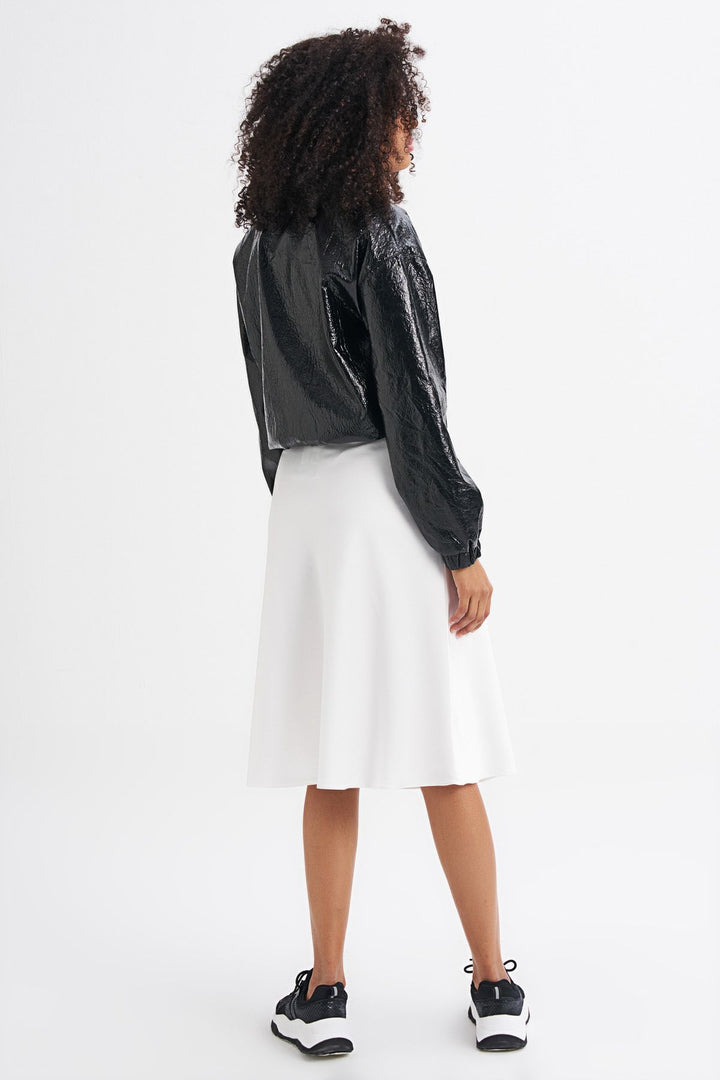 Chain Waist Midi Skirt Ecru