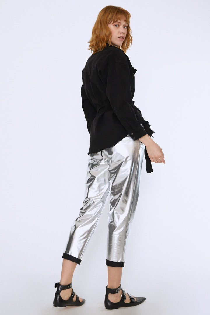 Belted Gabardine Jacket Black