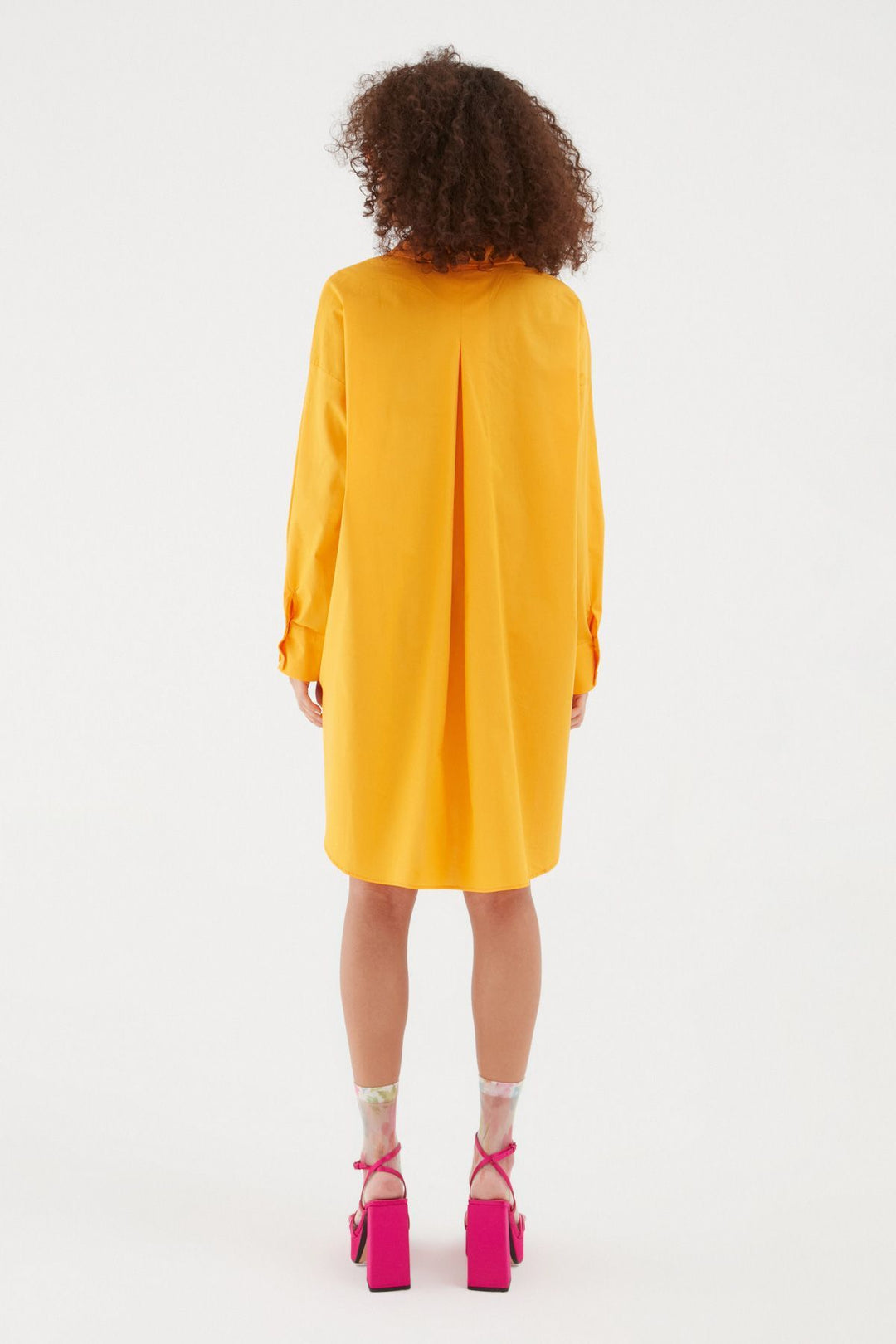 Oversize Shirt Dress Orange