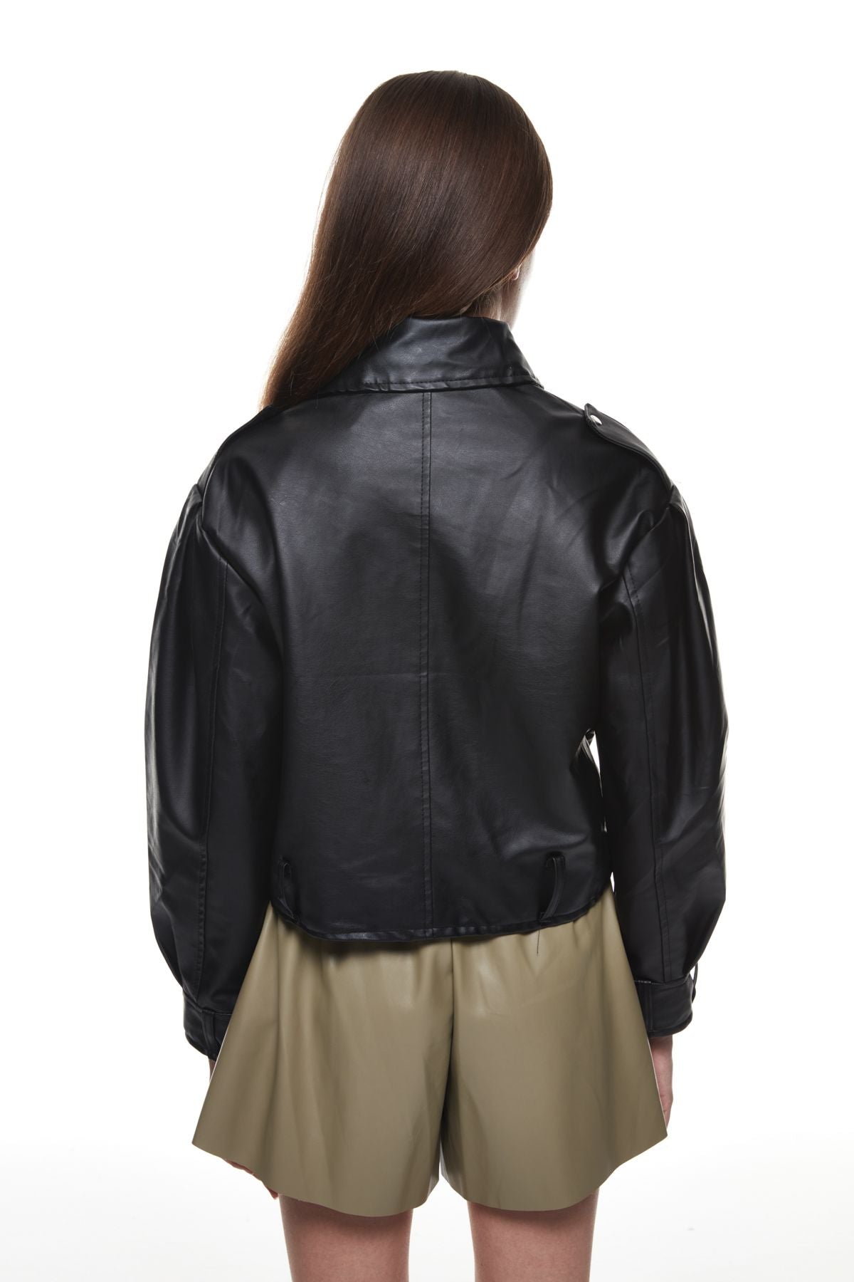 Oversize Leather Jacket Black