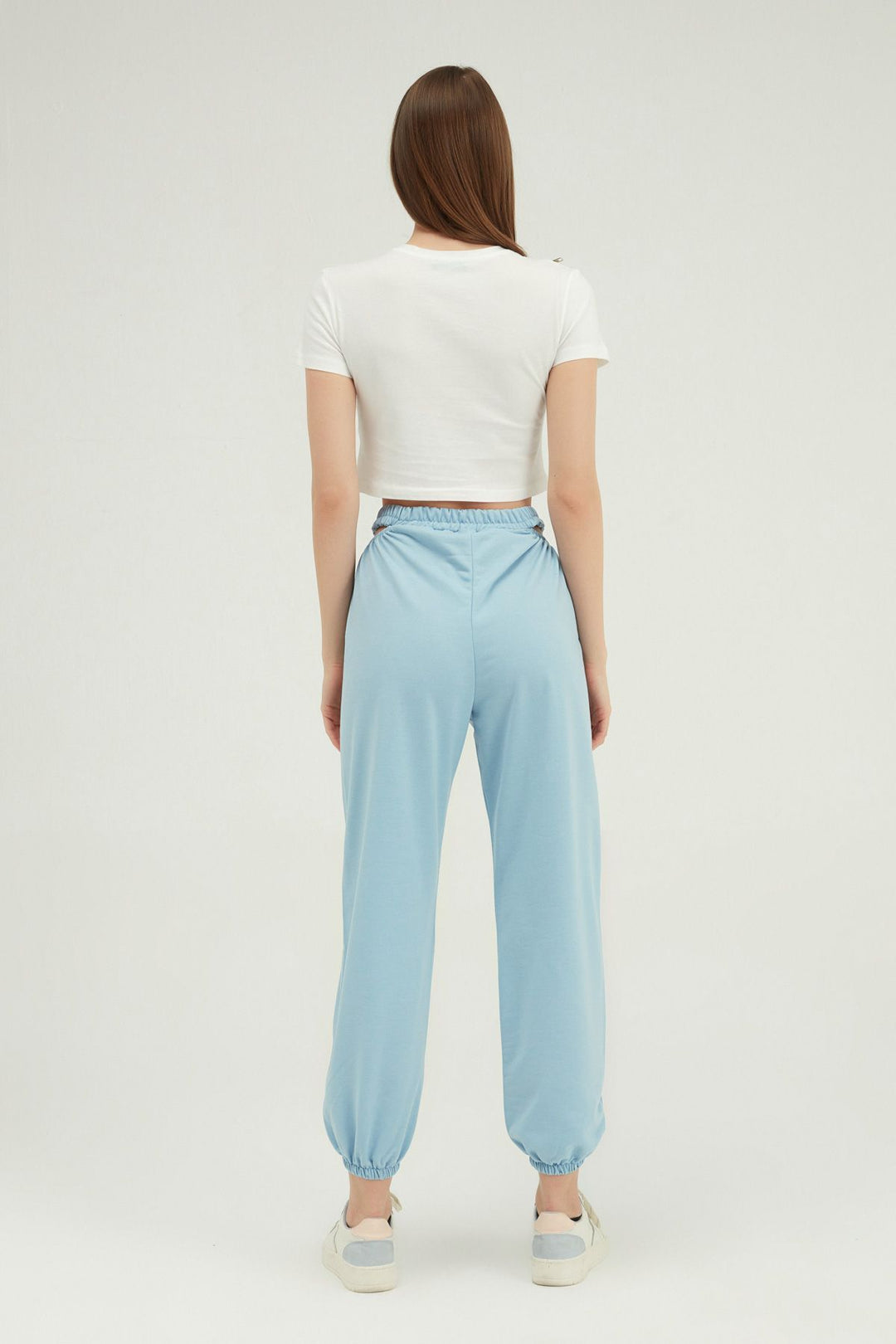 Low-cut Jogger Pants Baby Blue