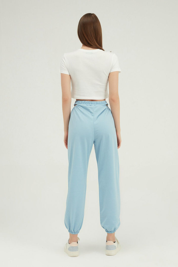 Low-cut Jogger Pants Baby Blue