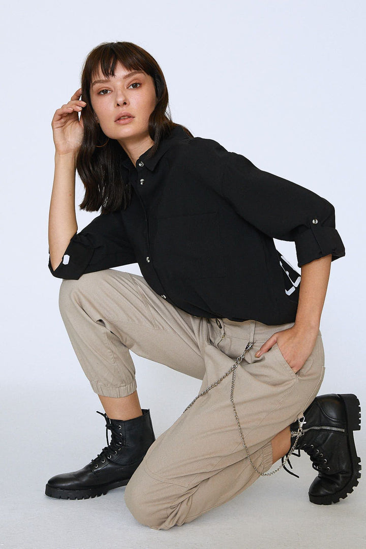 Chain Jogger Pants Beige