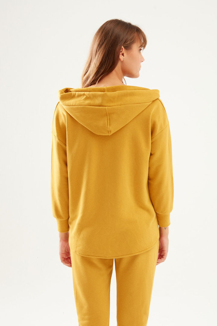 Hooded Oversize Sweatshirt Mustard