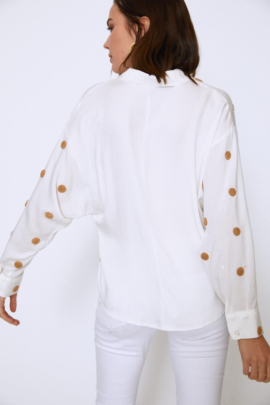 Polka Dot Shirt Camel