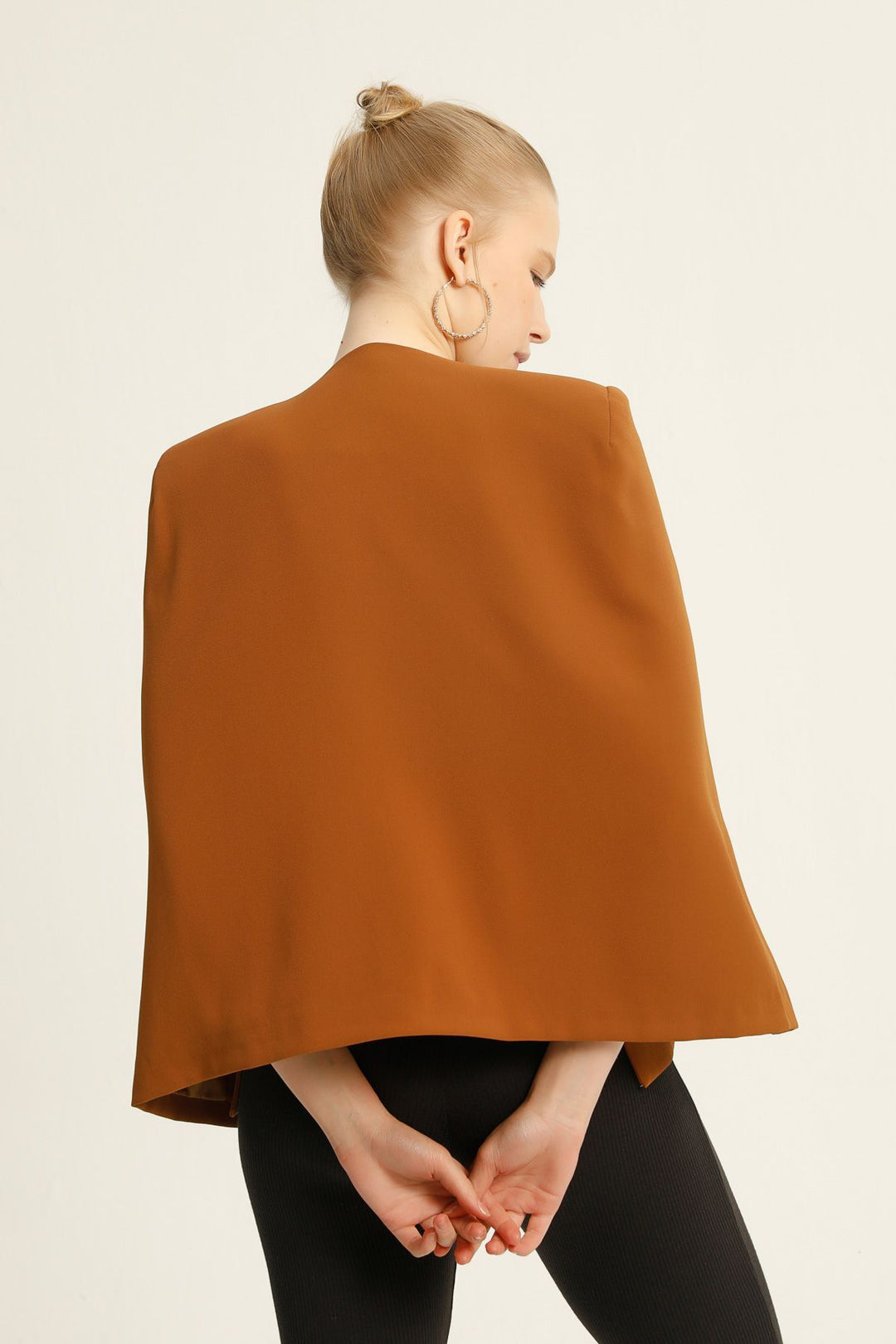 Cloak Sleeve Blazer Jacket Brown