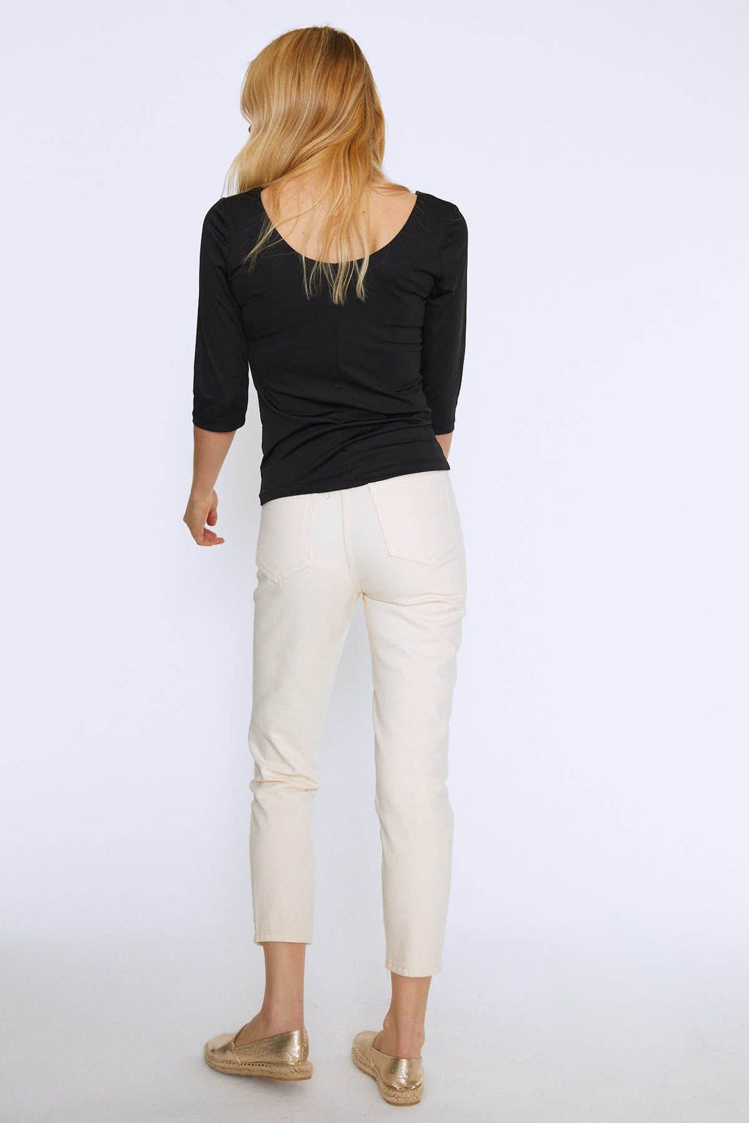 Trojan Sleeve Basic Blouse Black