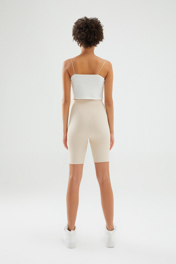 Decollete Biker Leggings Beige