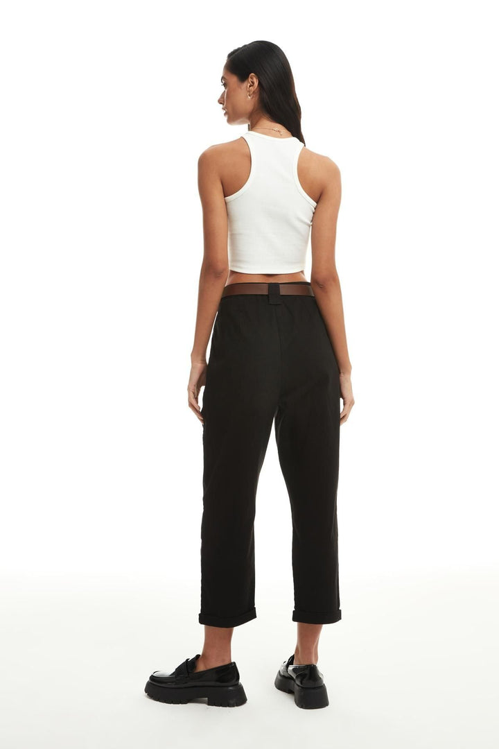 Belt Detailed Trousers Black