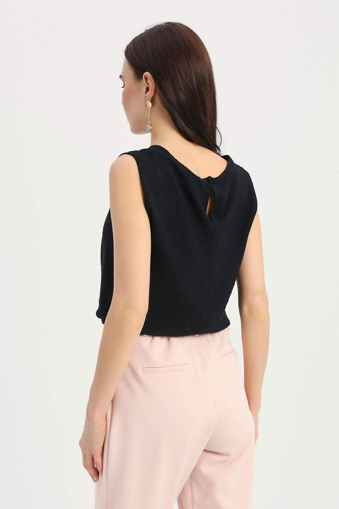 Tie Detailed Tank Top Black