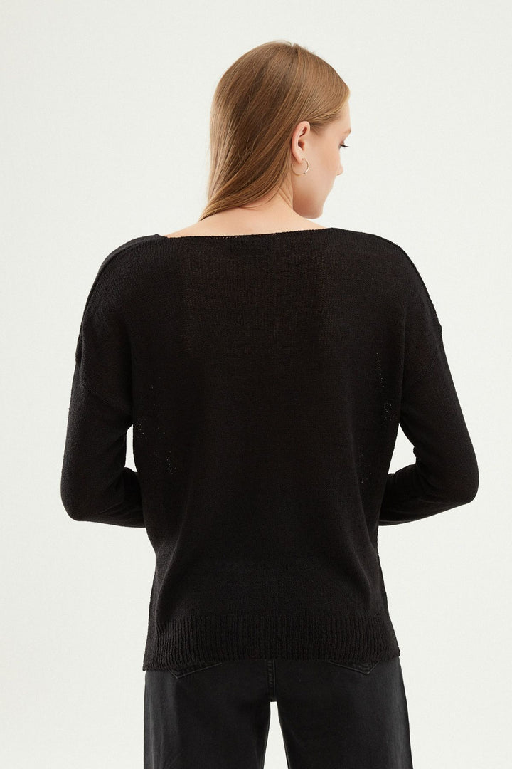V Neck Knitwear Black