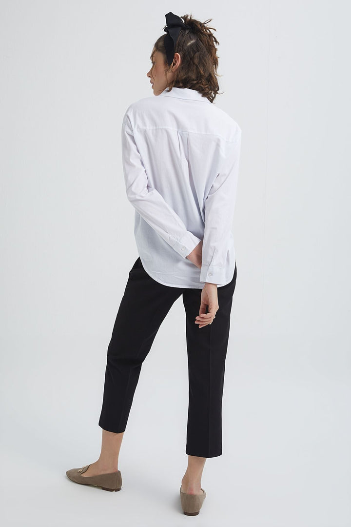 Printed Long Shirt White