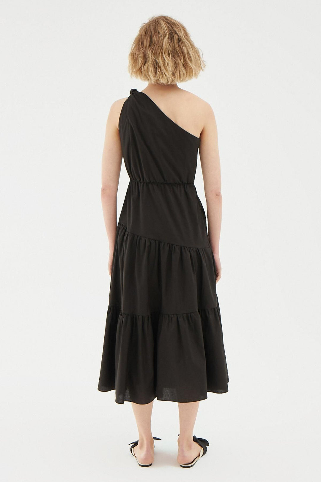 One Shoulder Long Dress Black