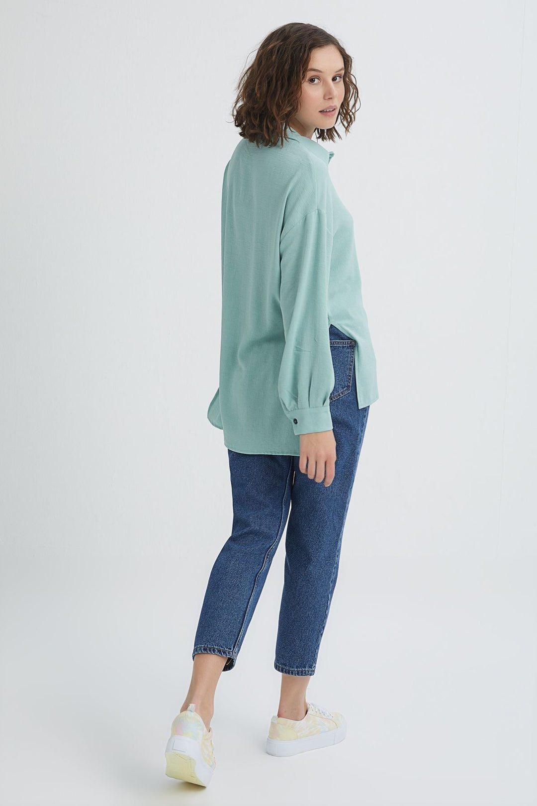 Embroidered Detailed Shirt Mint