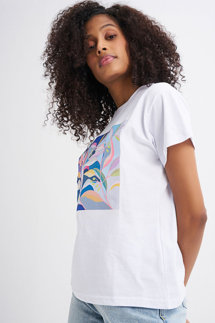 Baskılı Tişört Beyaz