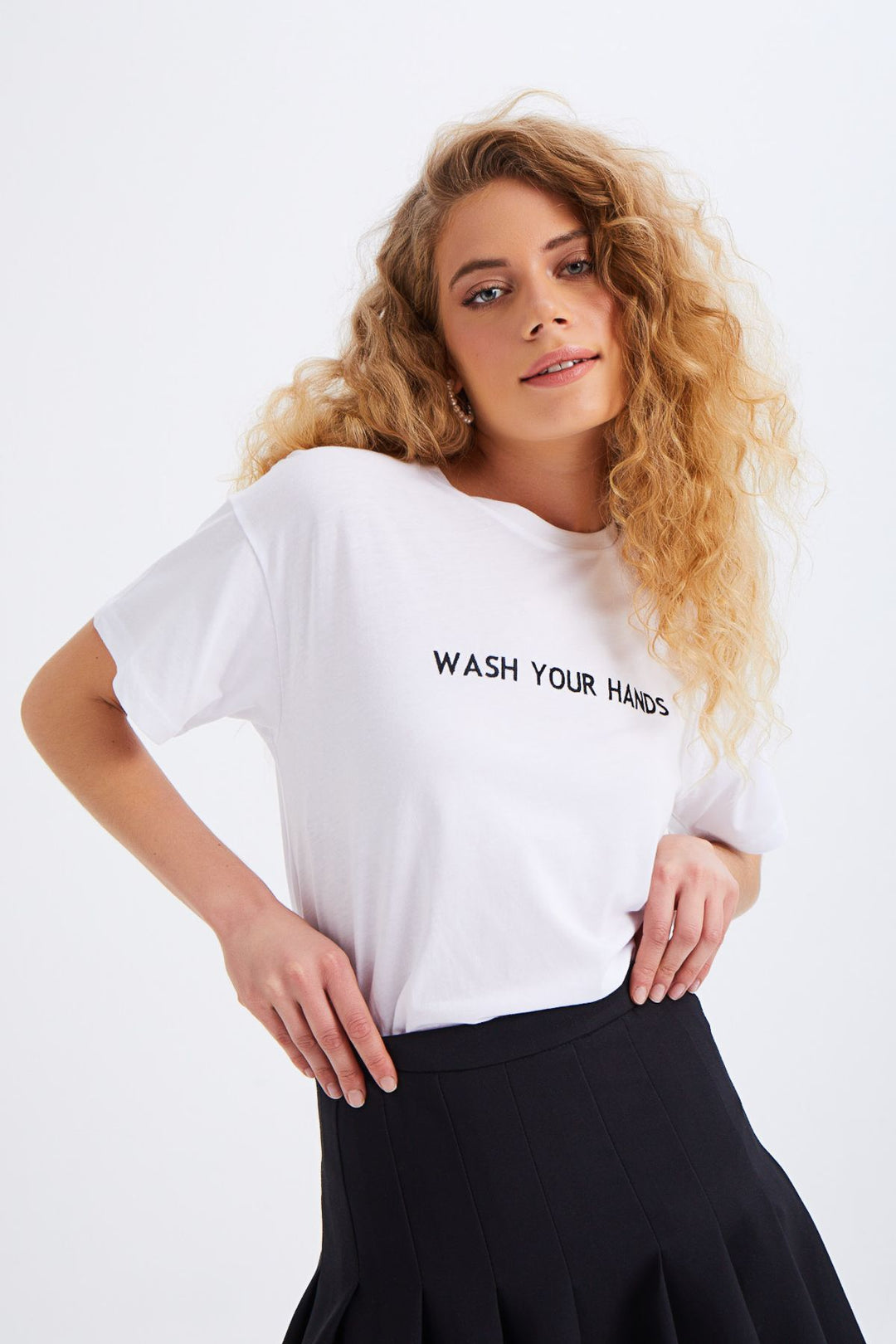 Pleated Mini Skirt Black