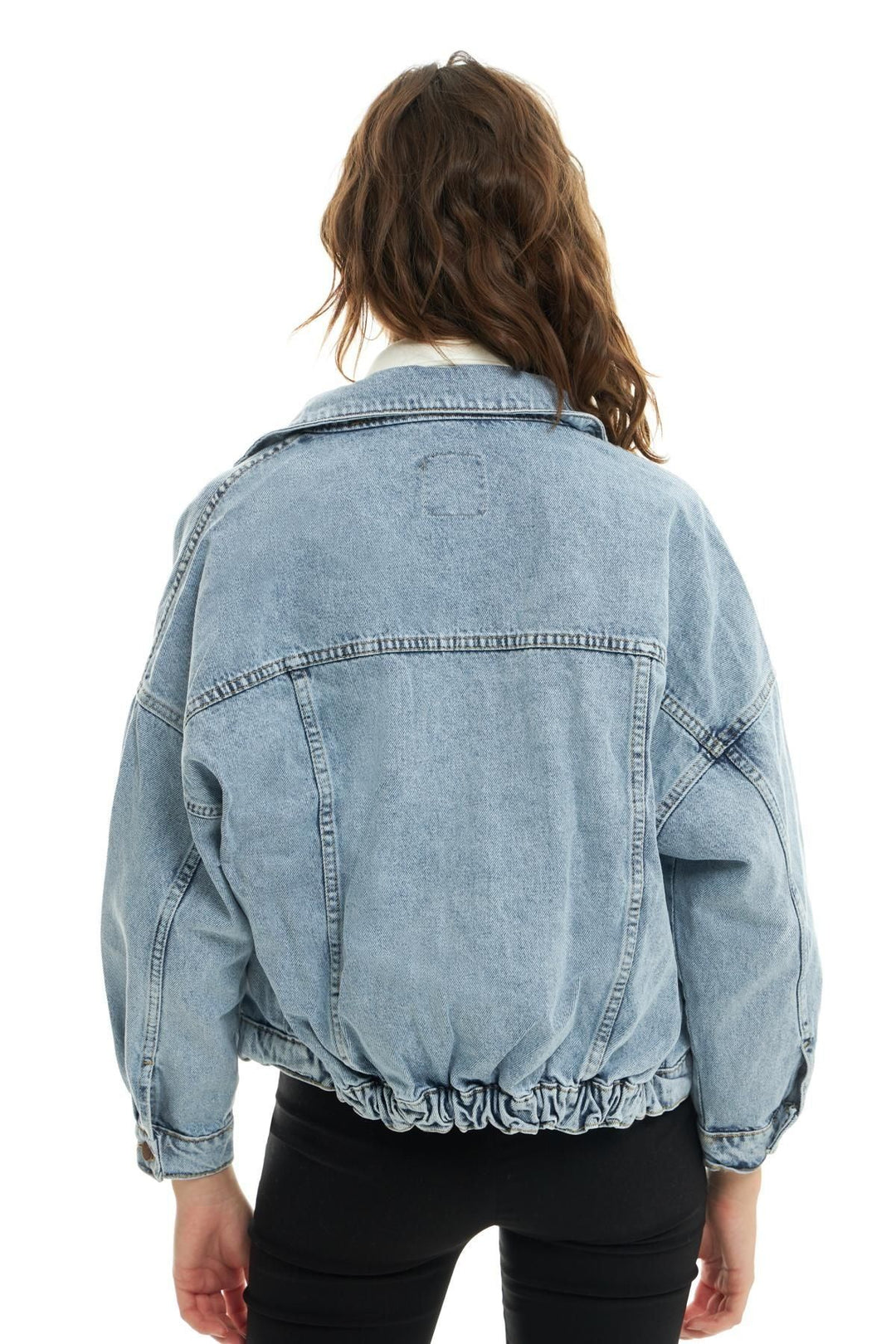 Hooded Oversize Denim Jacket Blue