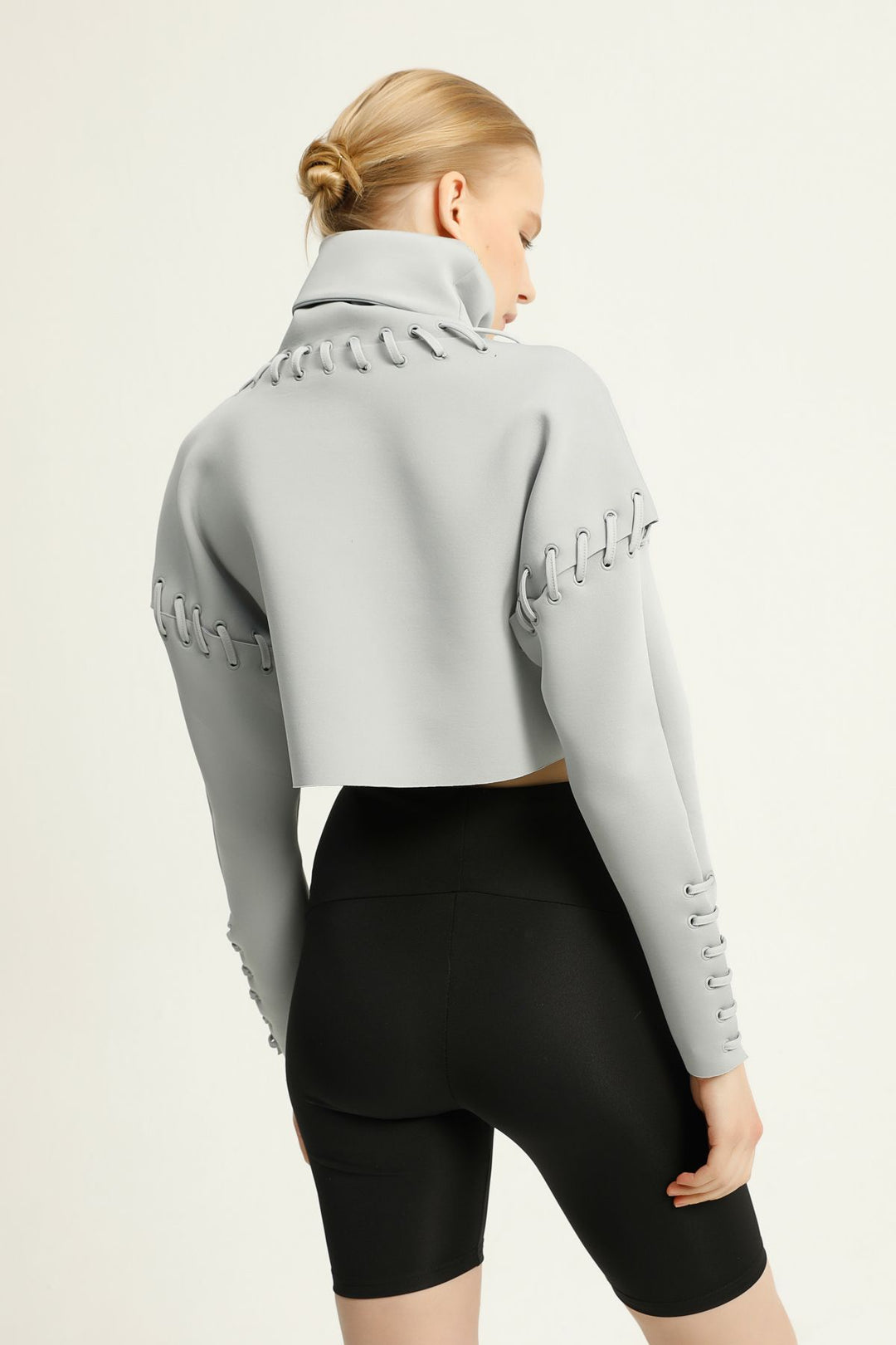 Diving Fabric Eyelet Sweatshirt Gray
