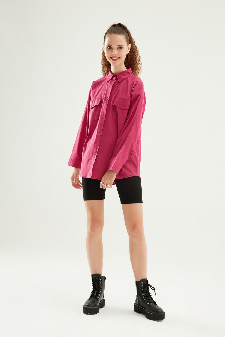 Low Back Oversize Shirt Orchid