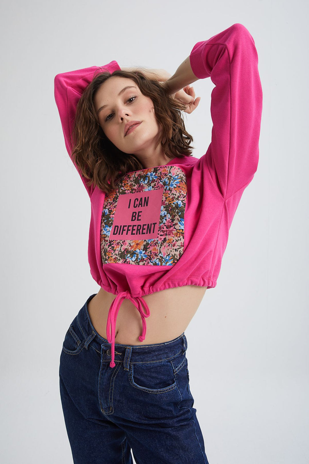Hoodie Printed Sweatshirt Fuchsia