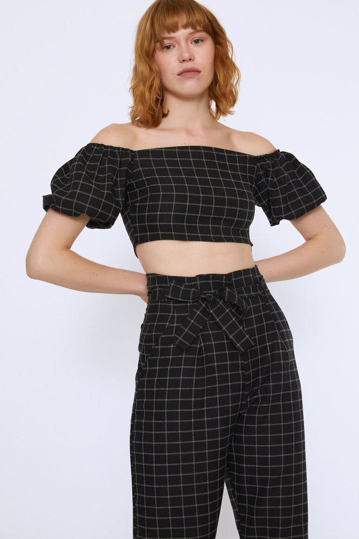 Crop Bluz Siyah