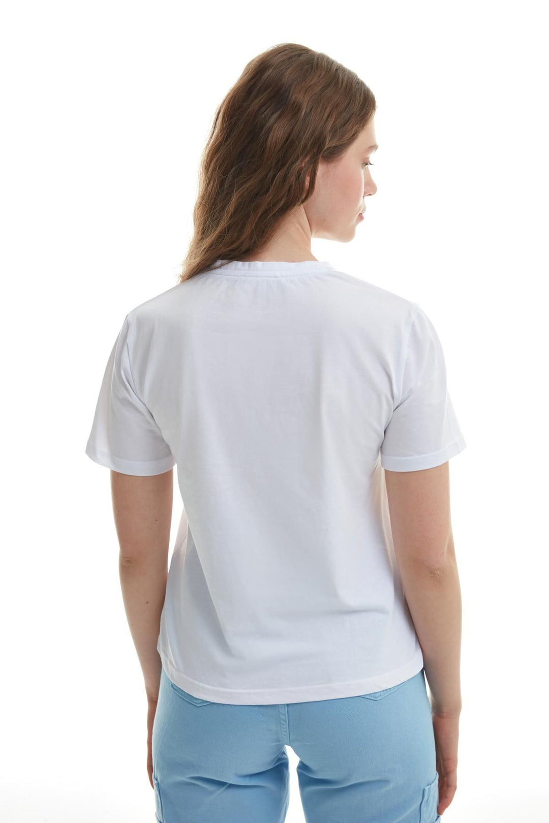 Taş İşlemeli Tişört Ekru