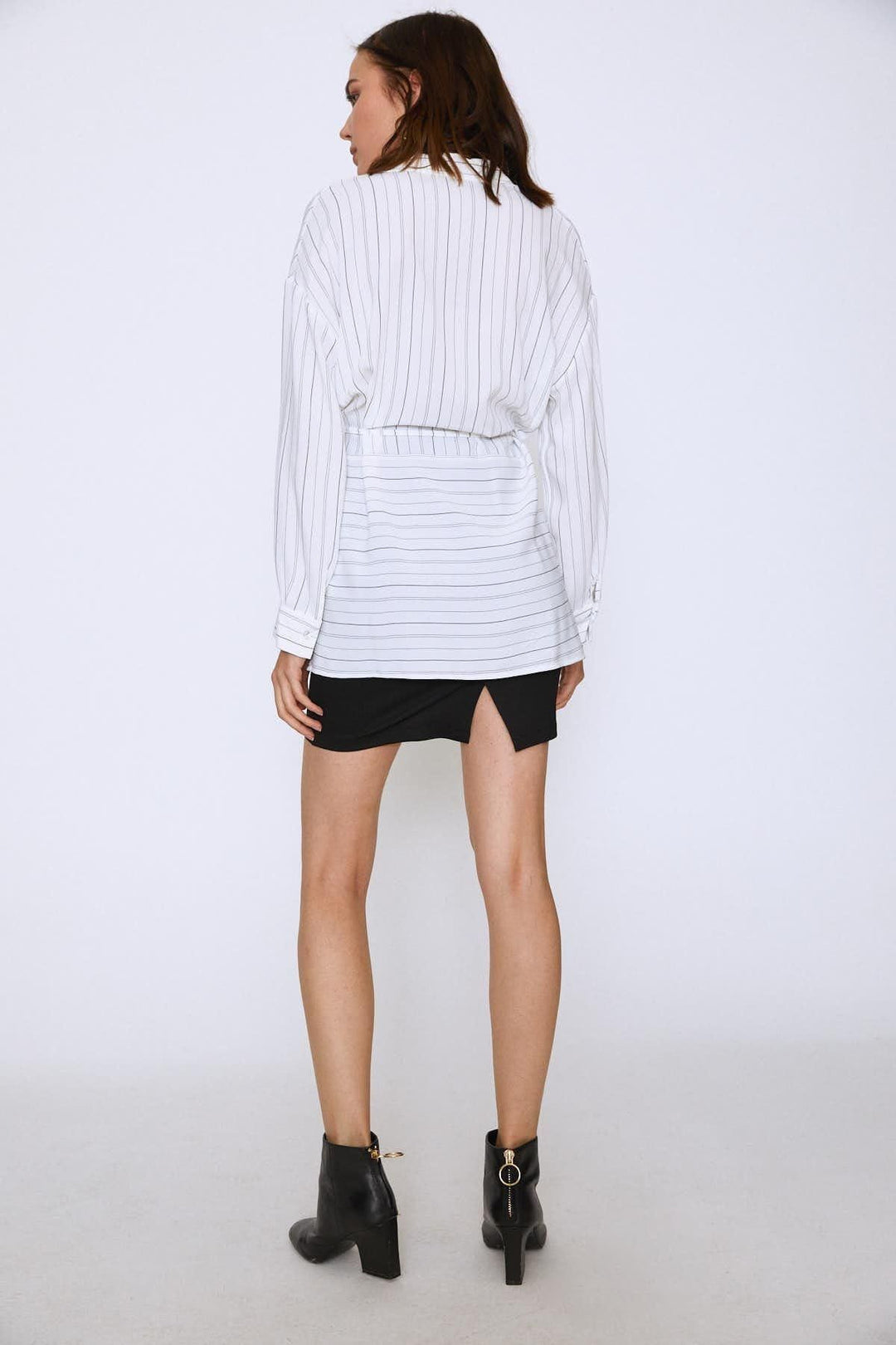 Tie Waist Long Shirt Ecru