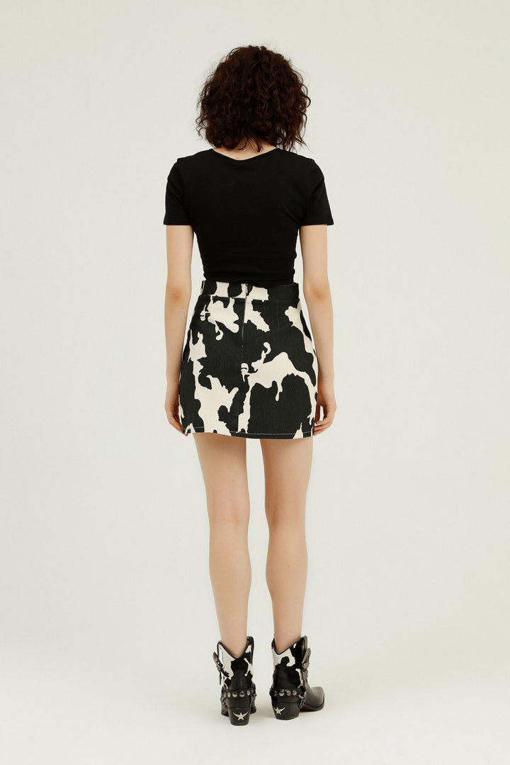 Düğüm Detaylı Crop Tişört Siyah