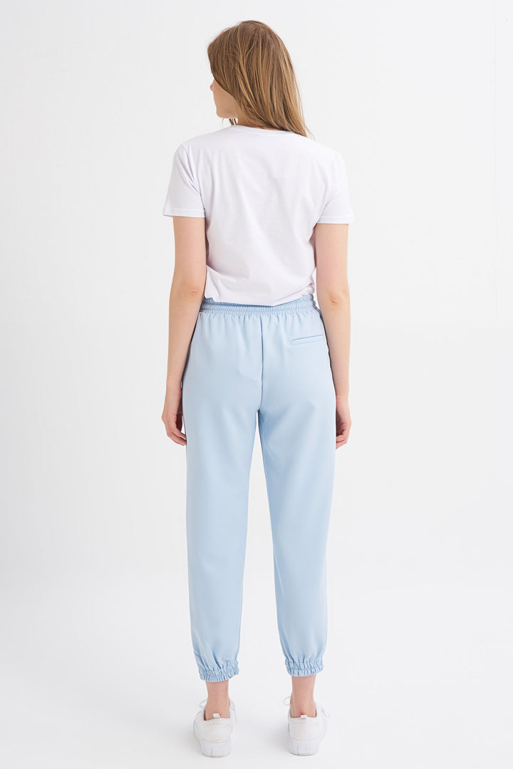 Paçası Lastikli Pantolon Bebe Mavi