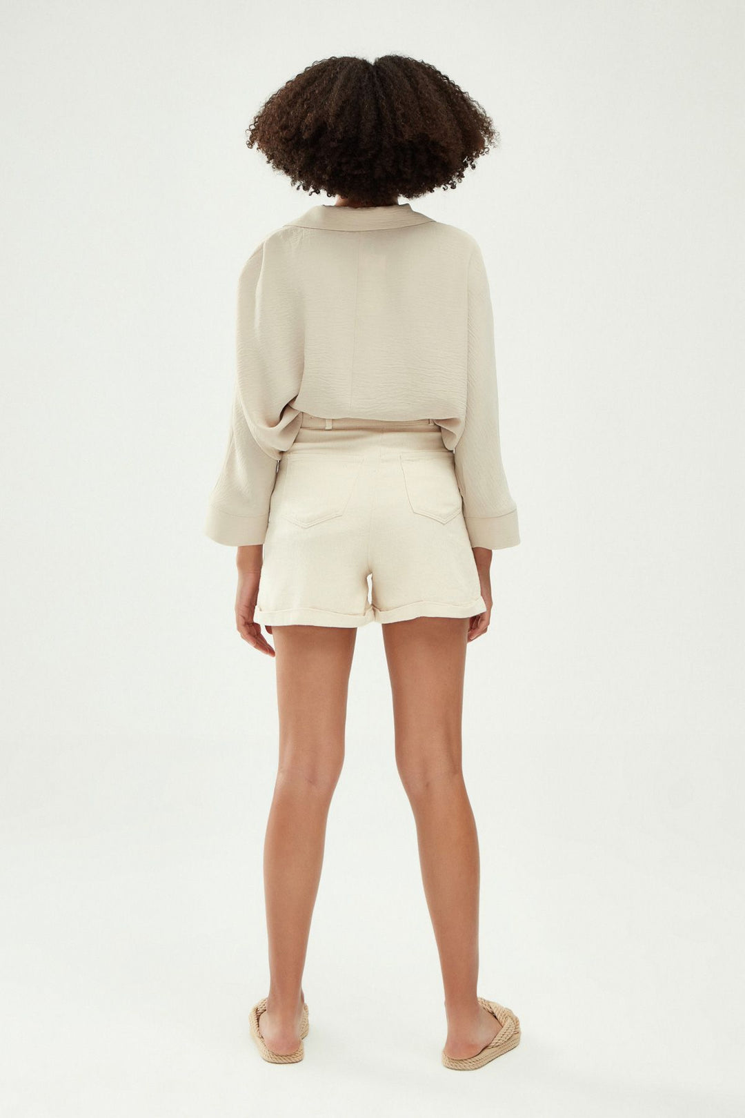 Gabardin Duble Paça Şort Naturel