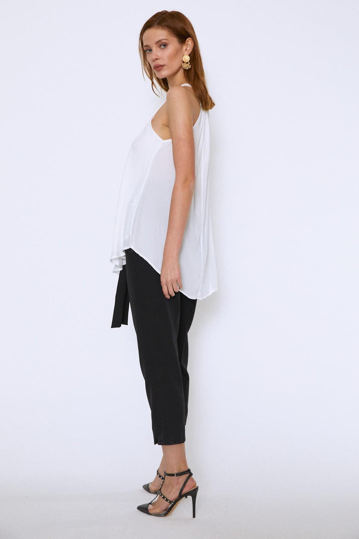 Arkası Büzgülü V Yaka Bluz Ekru