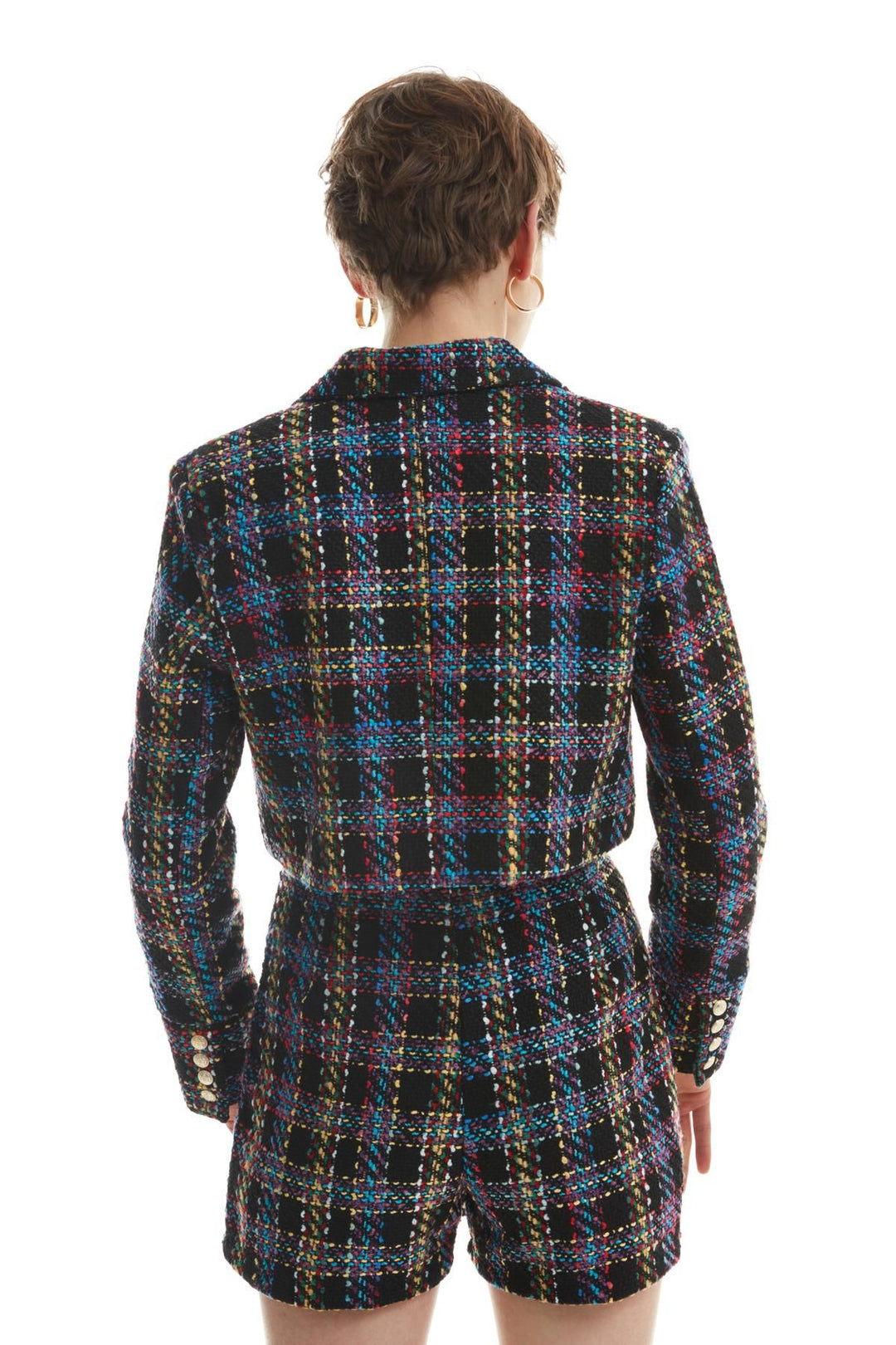 Düğme Detaylı Tüvit Şort Etek Siyah